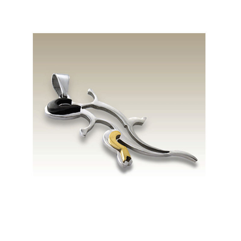 Stainless Steel Gecko Pendant with 20" ball chain and gift box