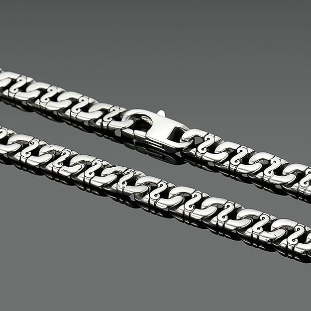 Stainless Steel 20" Flat Link Byzantine Style Necklace