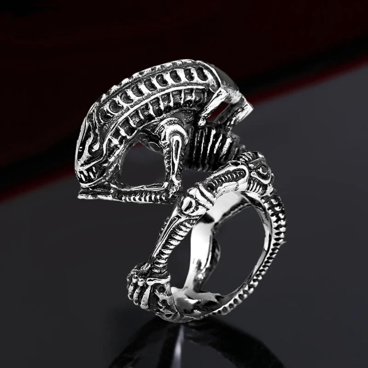 Alien Xenomorph stainless steel ring