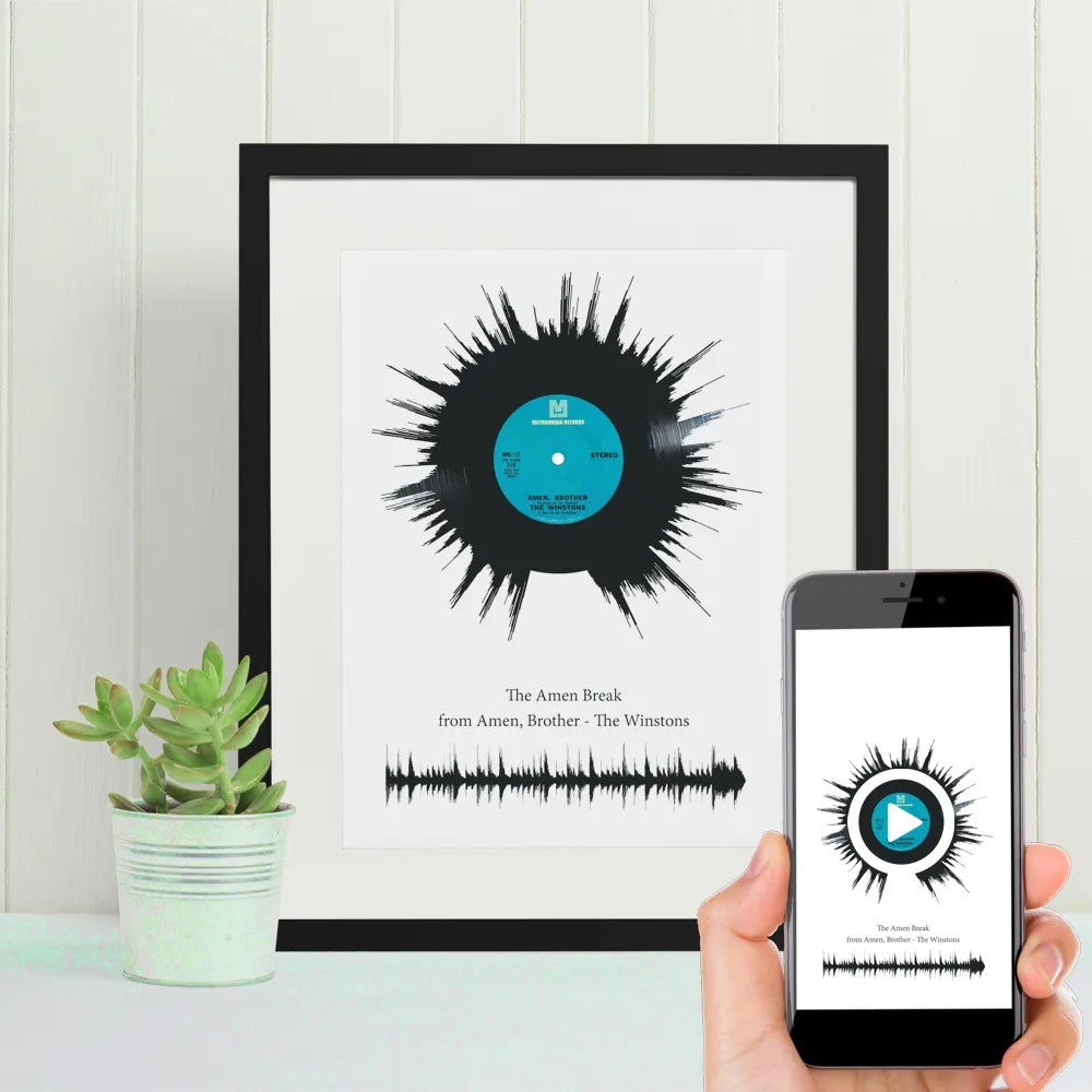 Amen Break Soundwave Art Playable Vinyl Record Style Print