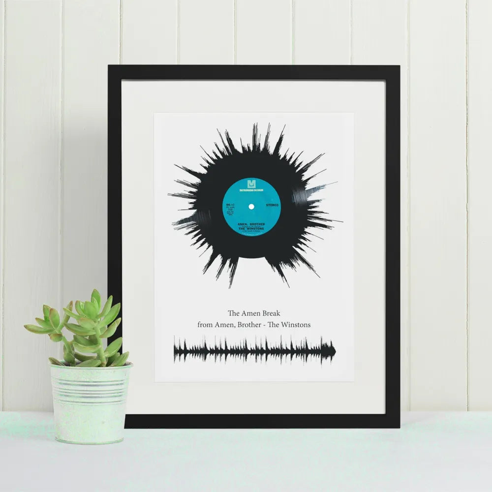 Amen Break Soundwave Art Playable Vinyl Record Style Print