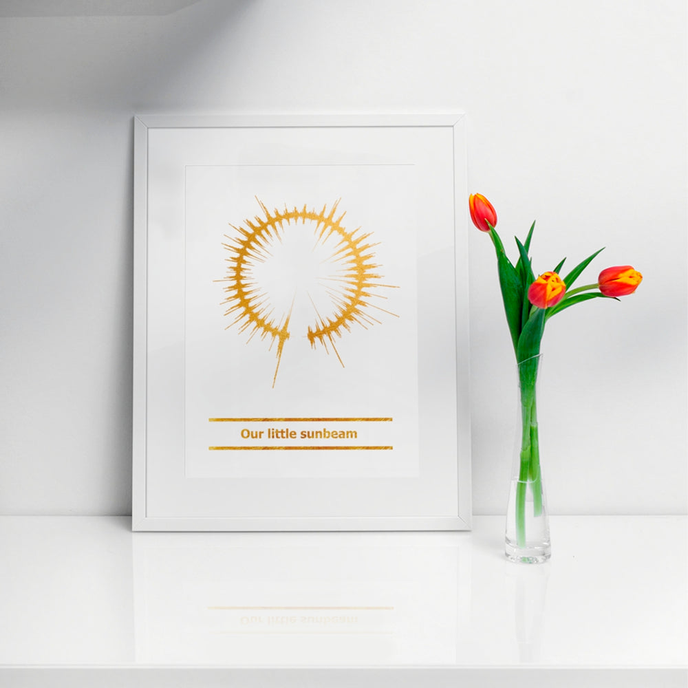 Baby heartbeat ultrasound circular soundwave print