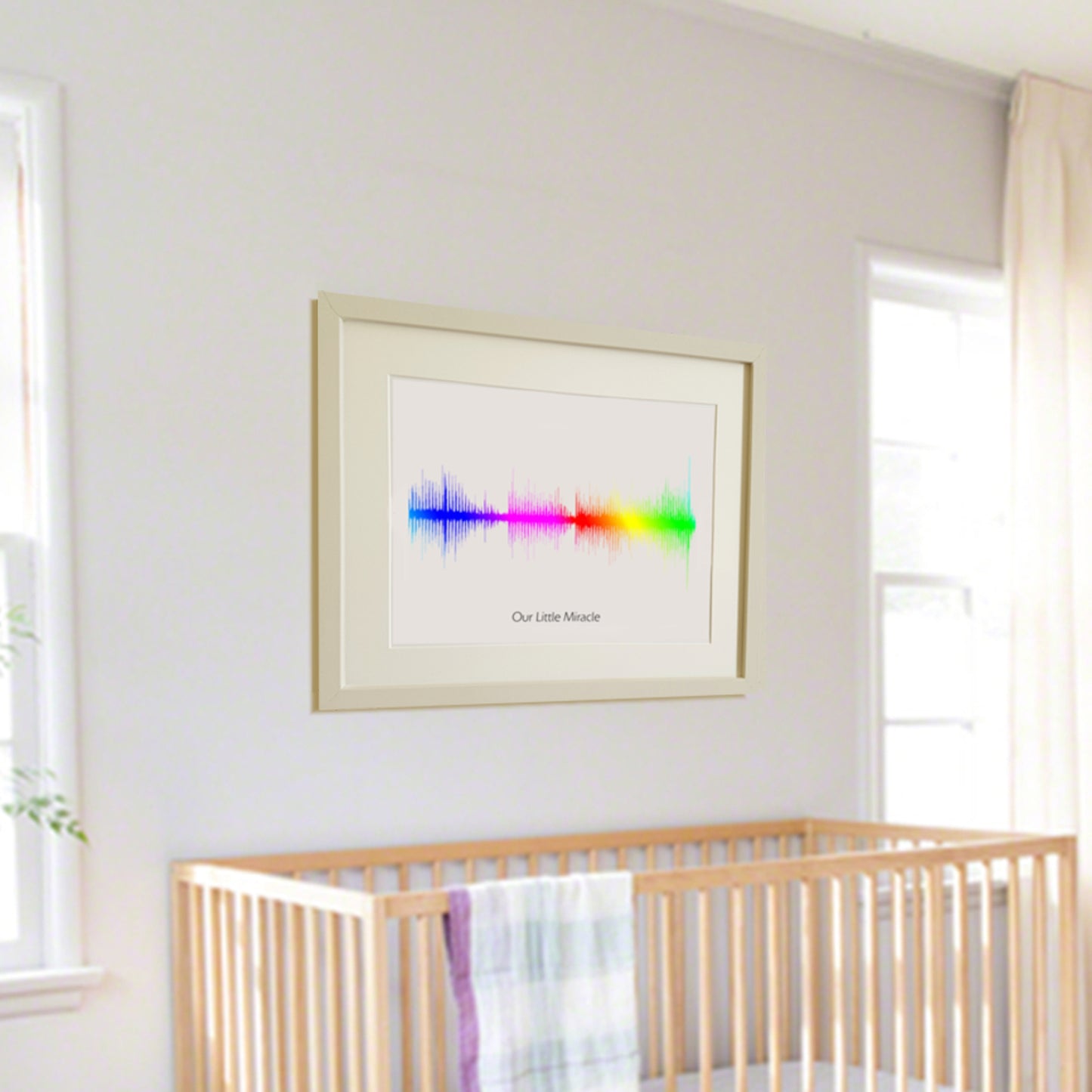 Baby heartbeat ultrasound rainbow soundwave print