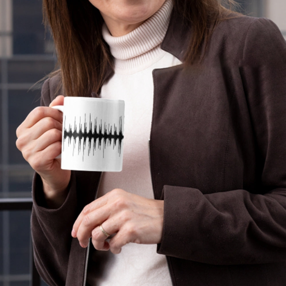 Black soundwave baby heartbeat mug