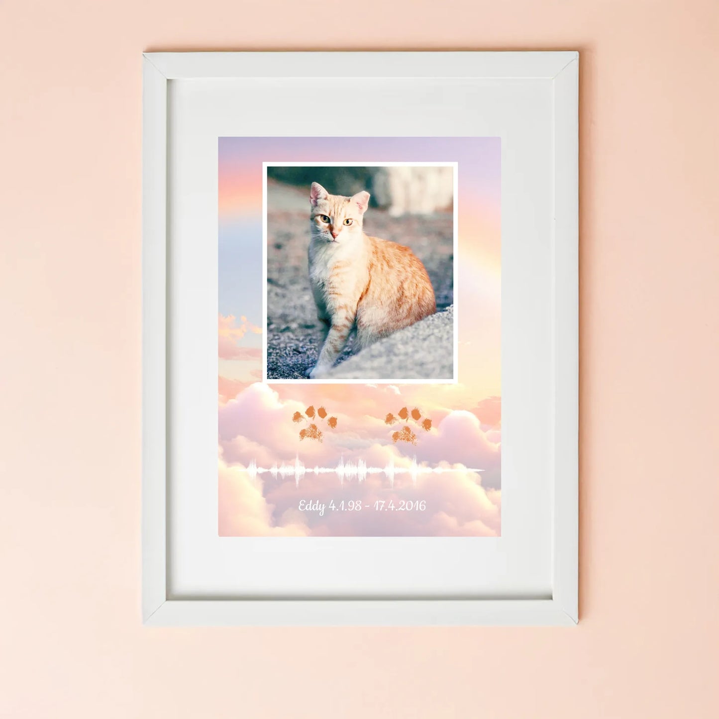 Pet memorial soundwave art print - cat