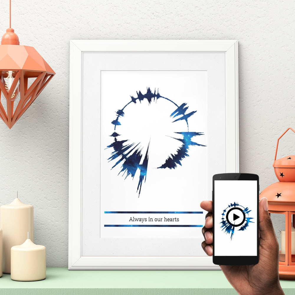 Circular playable soundwave art print app demo pic