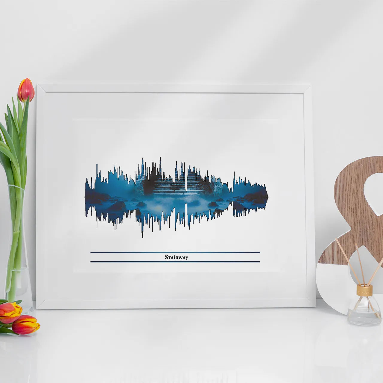 Stairway to heaven inspired soundwave art print