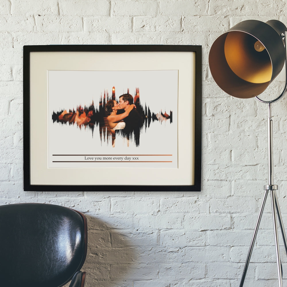Personalised wedding song sound wave playable poster print