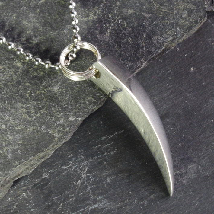 Stainless Steel Snake Tooth Pendant with 20" ball chain and gift box