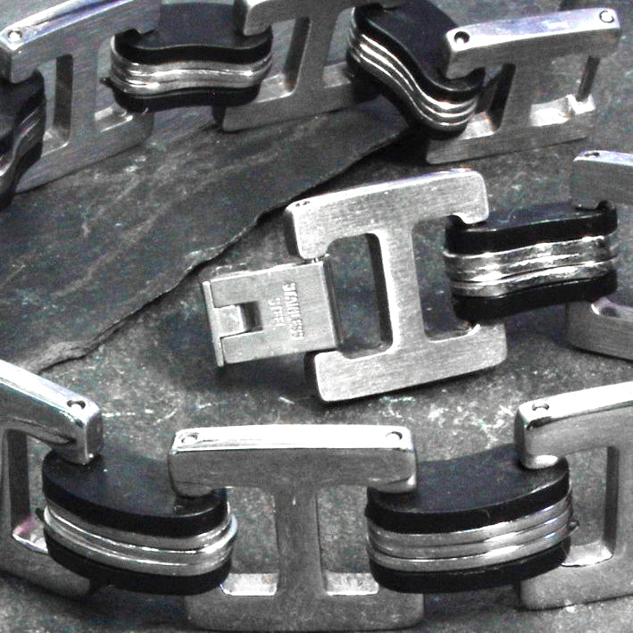 Stainless Steel 8.5" H Link Layered Bracelet