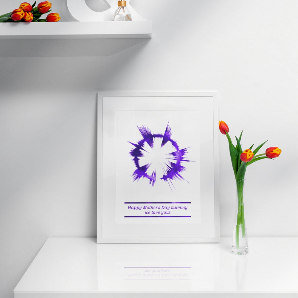 Mother's day playable voice message soundwave print