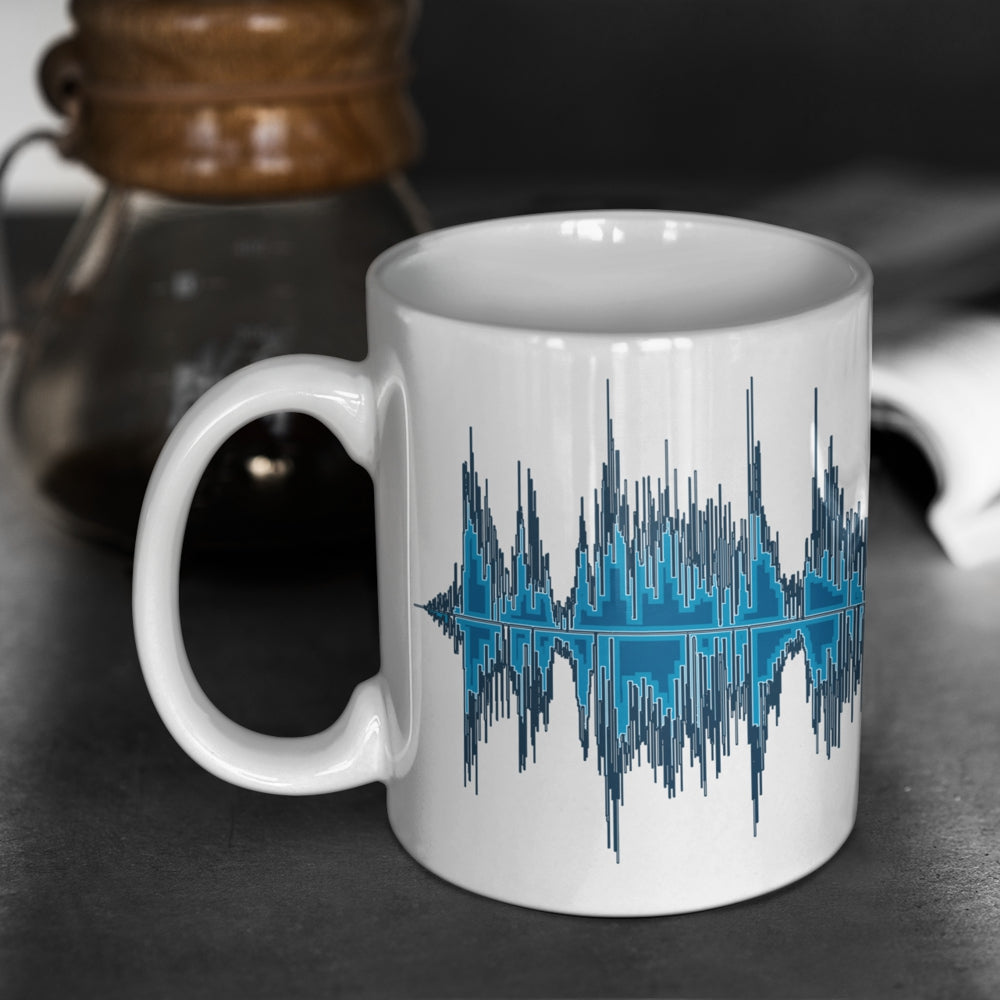 Personalised playable soundwave art mug