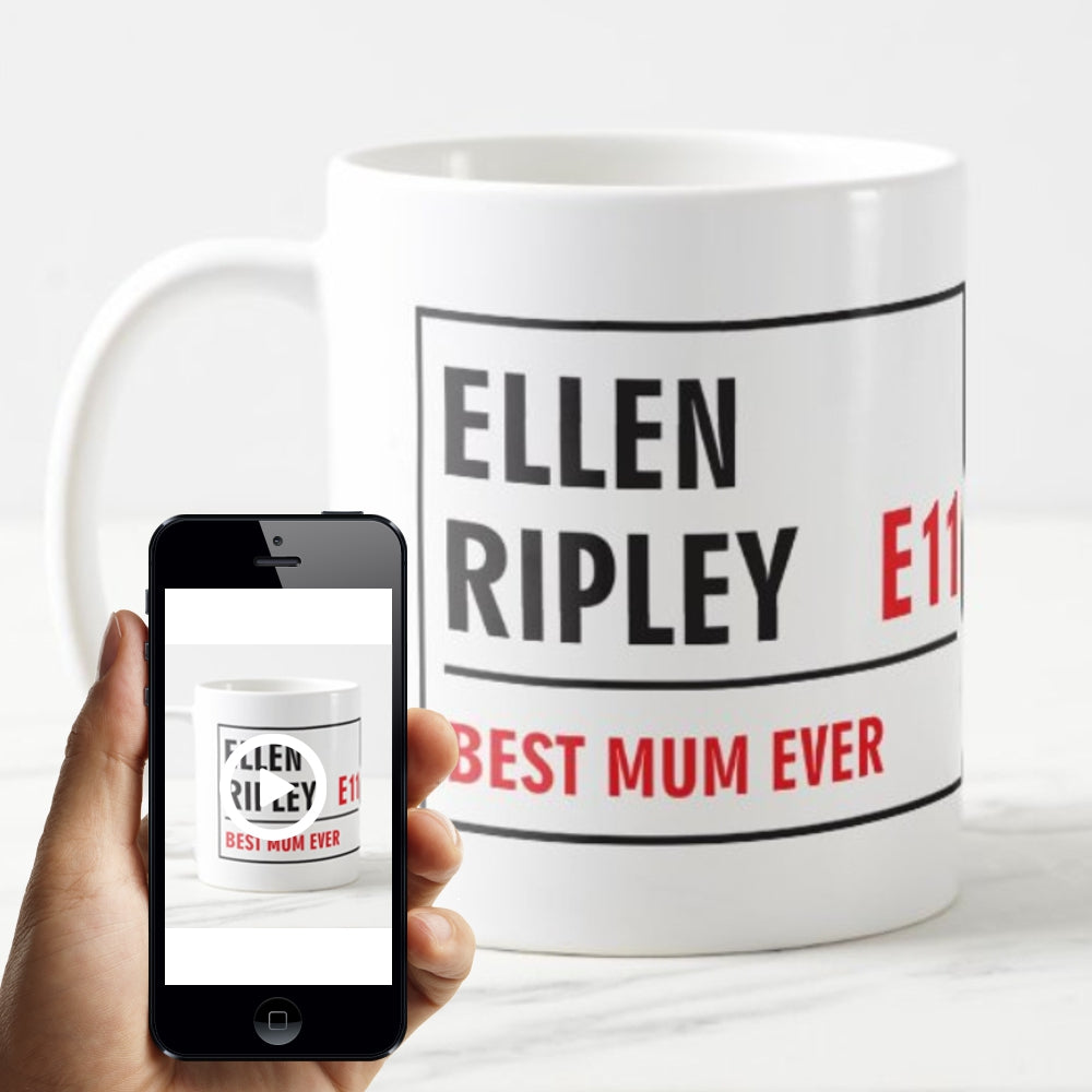 Personalised street sign mug app demo pic