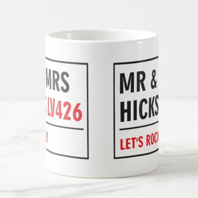Personalised street sign mug front view