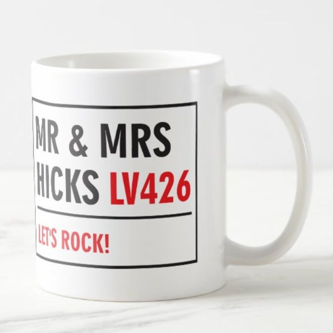 Personalised street sign mug side view