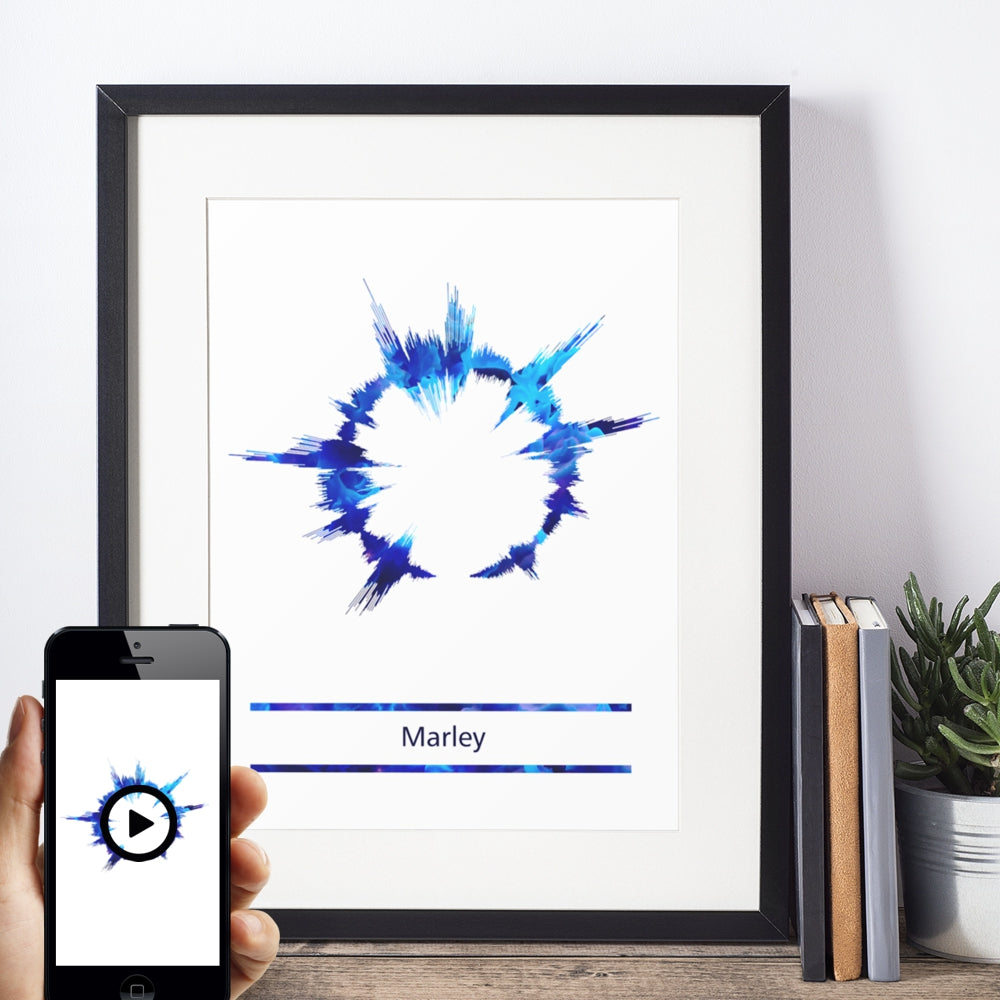 Personalised pet playable sound wave print app demo pic