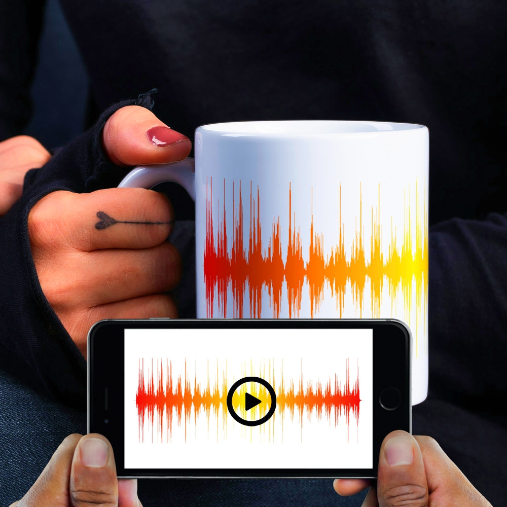 Playable baby heartbeat soundwave art mug app demo