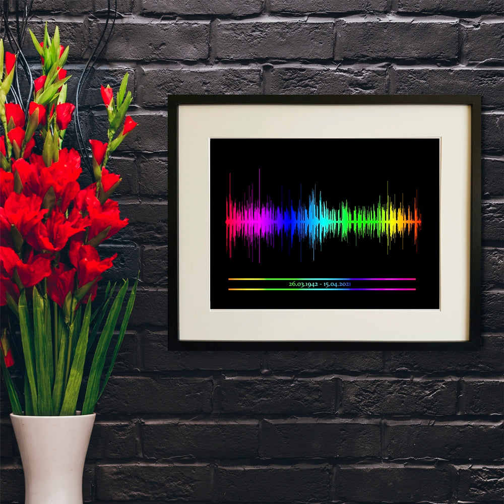Remembrance rainbow soundwave print