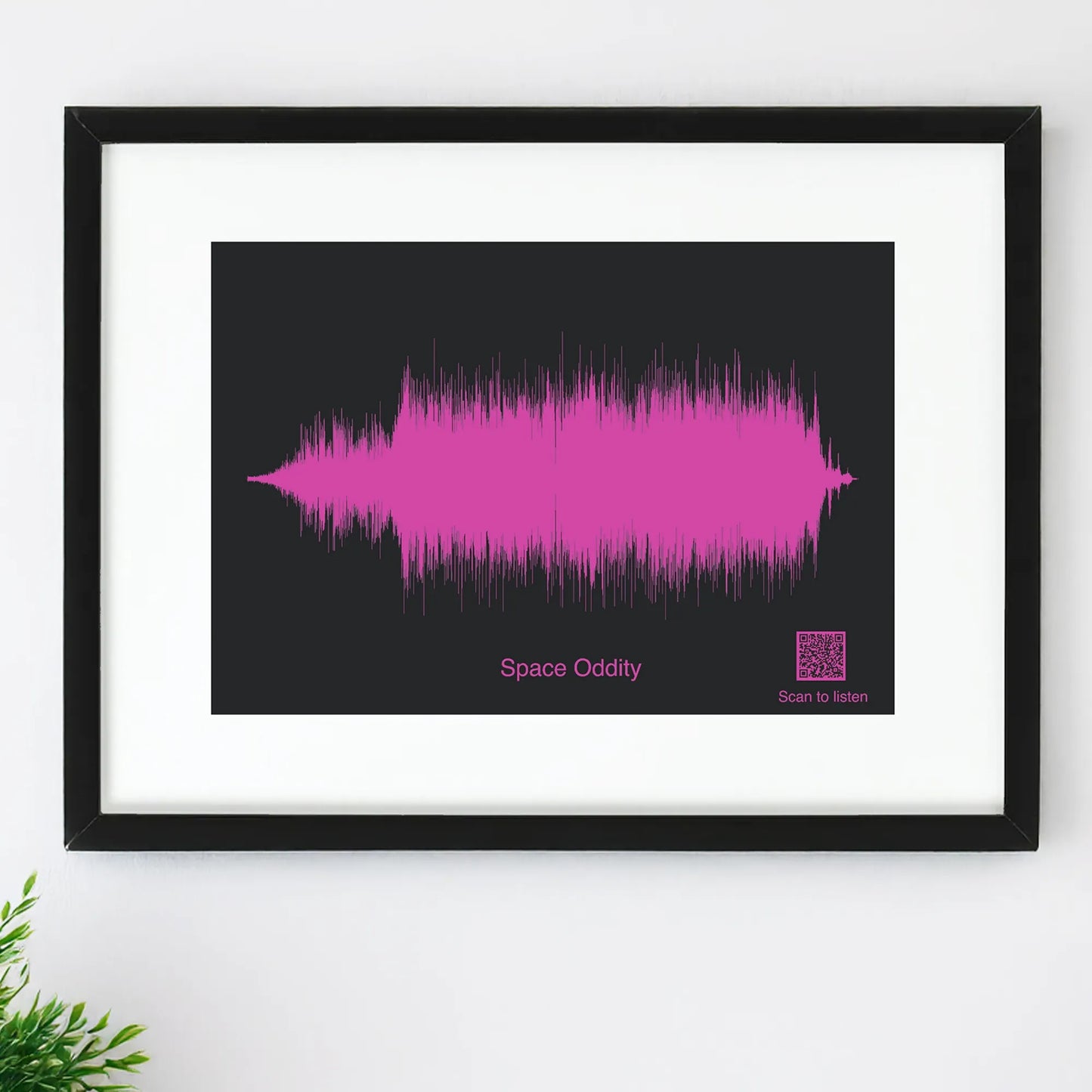 Soundwave art with QR code Space Oddity