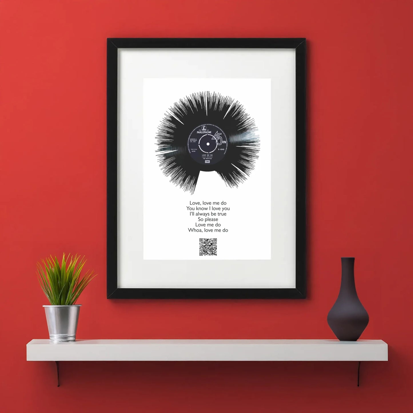 Soundwave art with QR code The Beatles