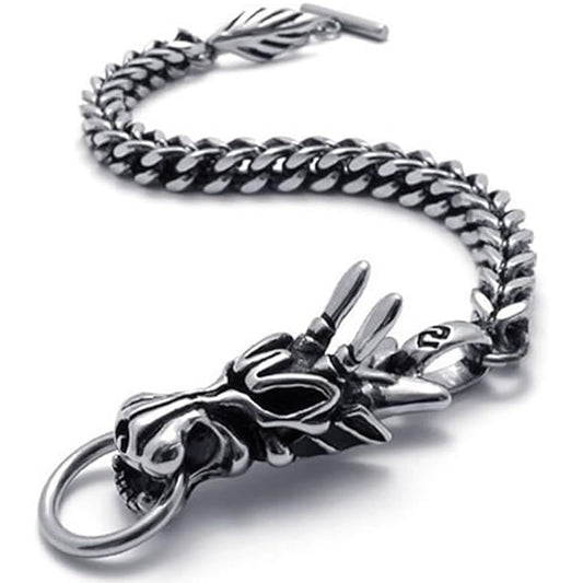 Stainless Steel 8.5" Dragon Bracelet