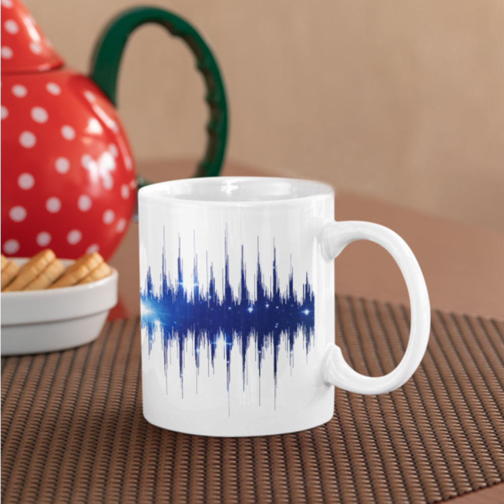 Stars detail heartbeat soundwave art mug