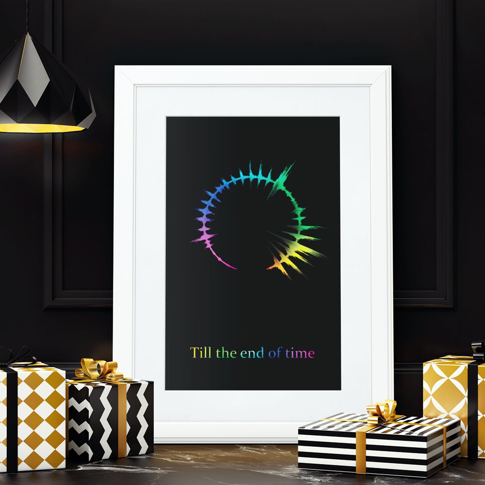 Wedding vows circular soundwave print