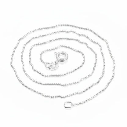 Sterling Silver Square Pendant with real gypsophila flowers & box chain