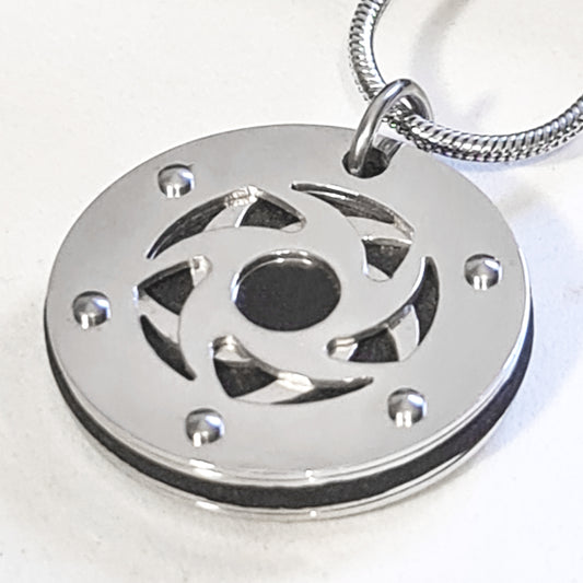 Stainless Steel Celtic Wheel Pendant with 20" snake chain and gift box