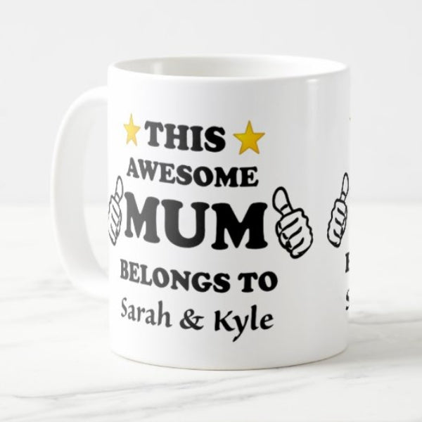 Personalised awesome mum mug