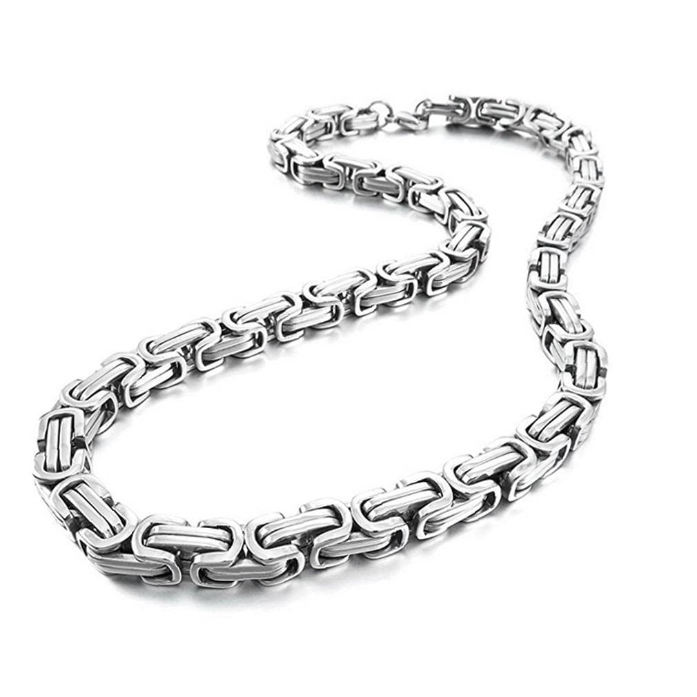 Stainless Steel 20" Double Link Byzantine Necklace