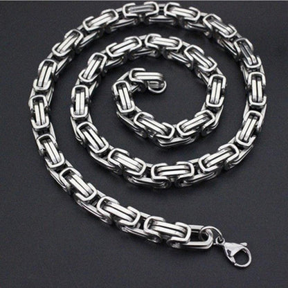 Stainless Steel 20" Double Link Byzantine Necklace