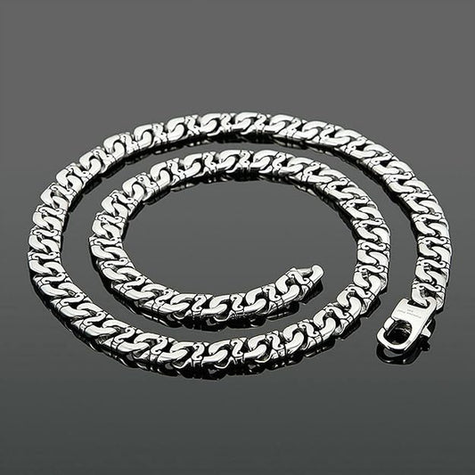 Stainless Steel 20" Flat Link Byzantine Style Necklace