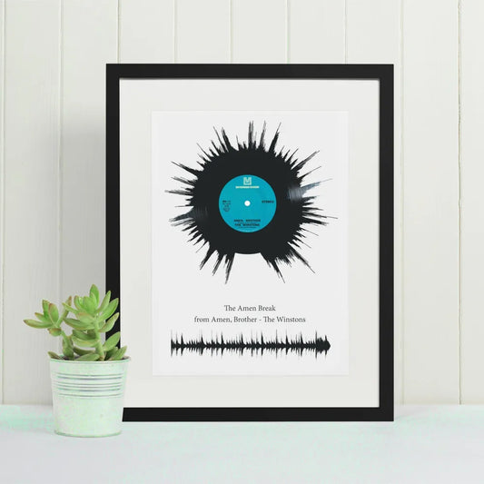 Amen Break Soundwave Art Playable Vinyl Record Style Print