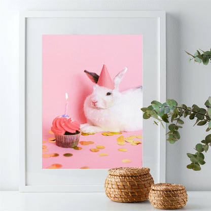 Birthday rabbit interactive photo print