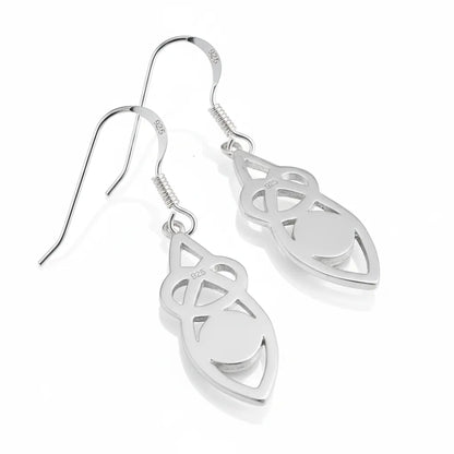 Sterling Silver Celtic Earrings with handpainted resin inset