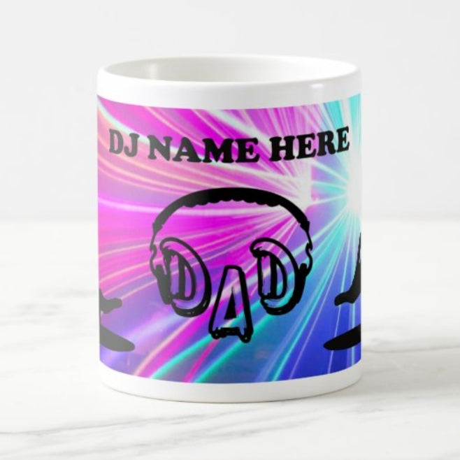 Personalised playable DJ dad quirky mug
