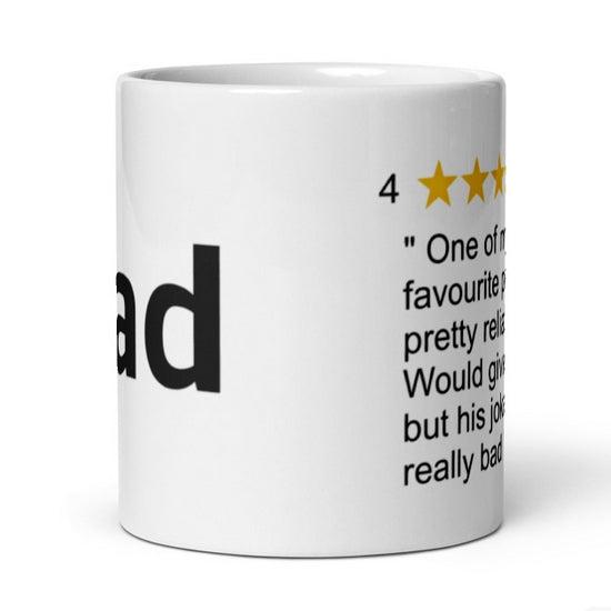 Dad review mug front view
