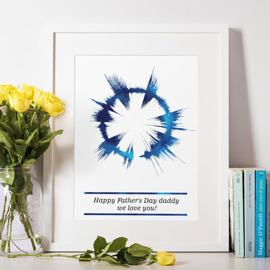 Personalised Father's Day message playable sound wave print