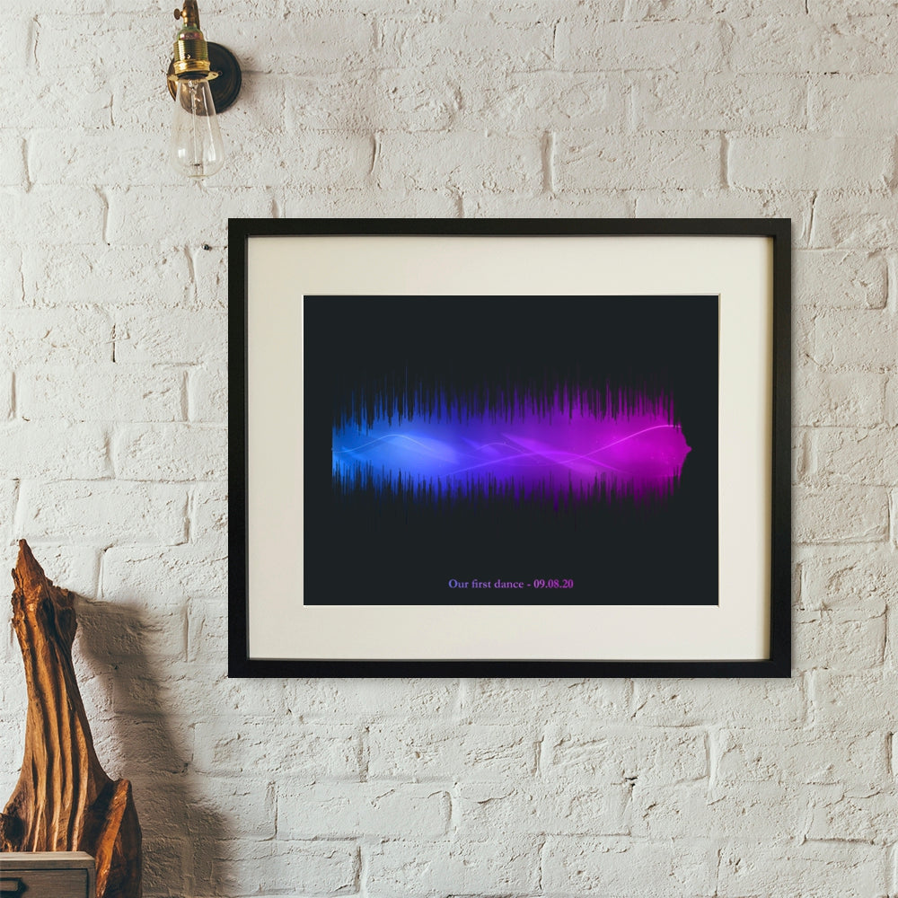 Personalised wedding song sound wave playable poster print