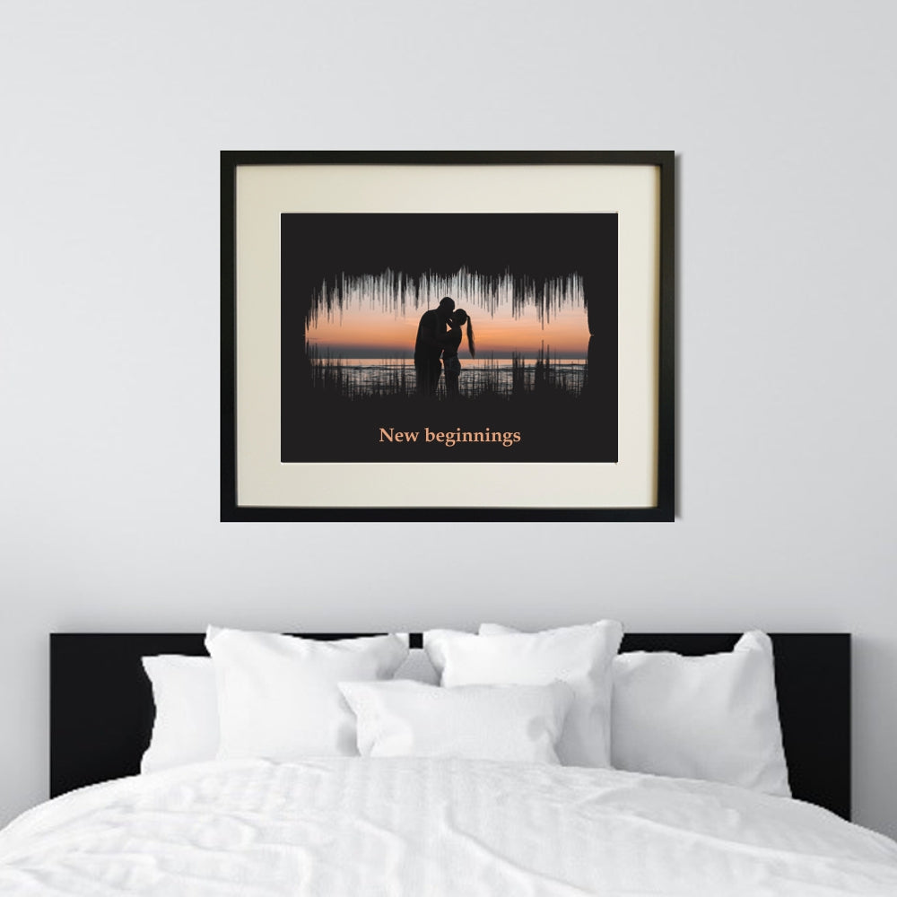 Personalised wall art print - honeymoon sound wave