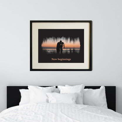 Personalised wall art print - honeymoon sound wave