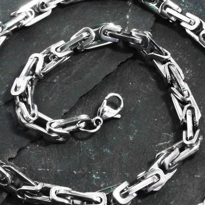 Stainless Steel 21" Single Link Byzantine Necklace