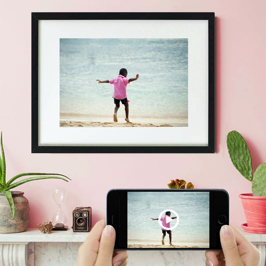 Interactive photo print child at the beach