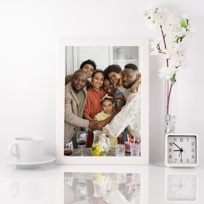 Interactive photo print of a family