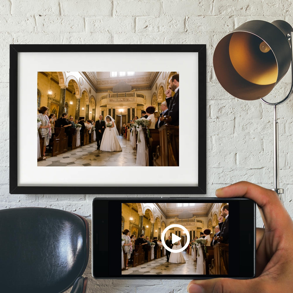 Interactive photo print wedding day walking up the aisle