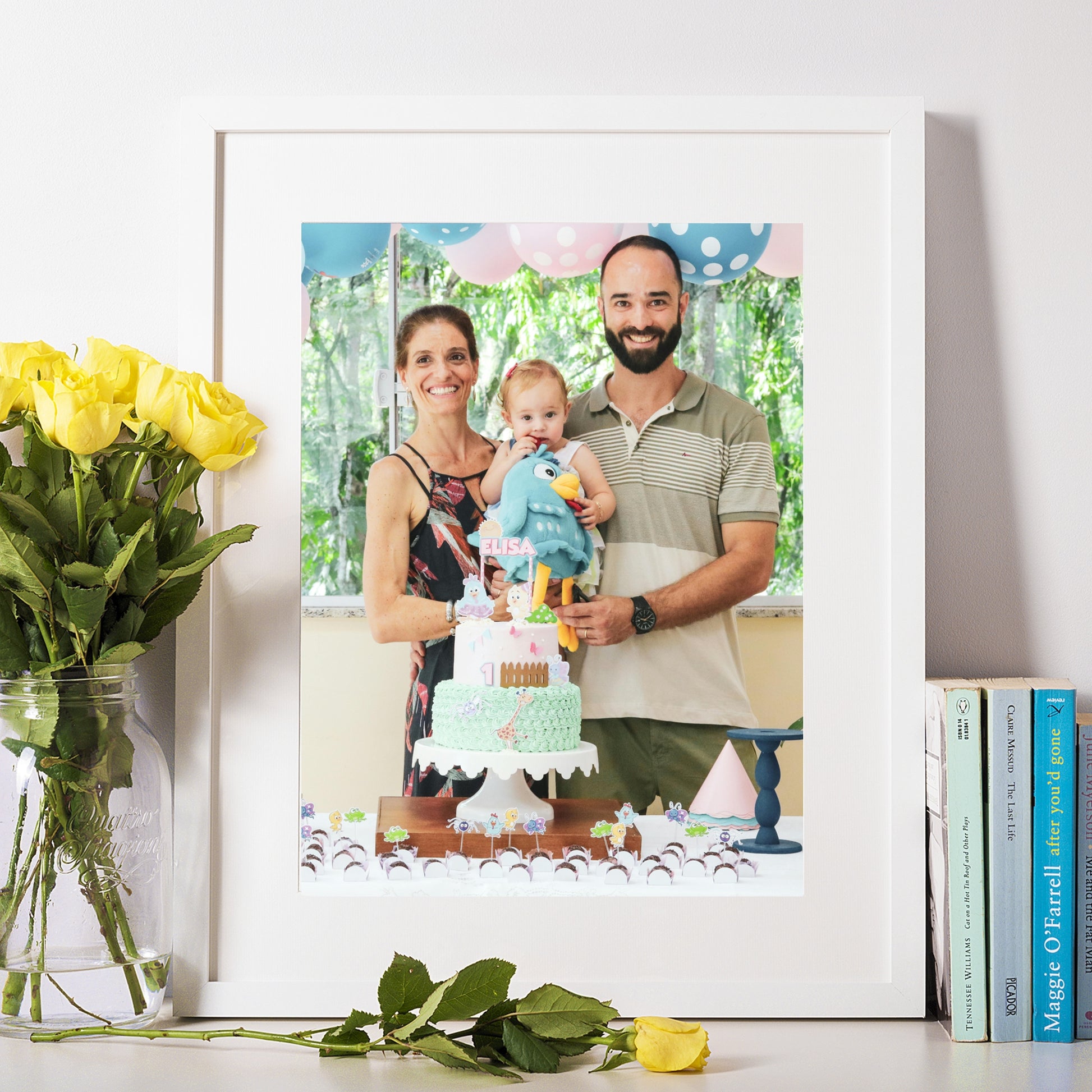 Kids interactive photo print birthday party with cake