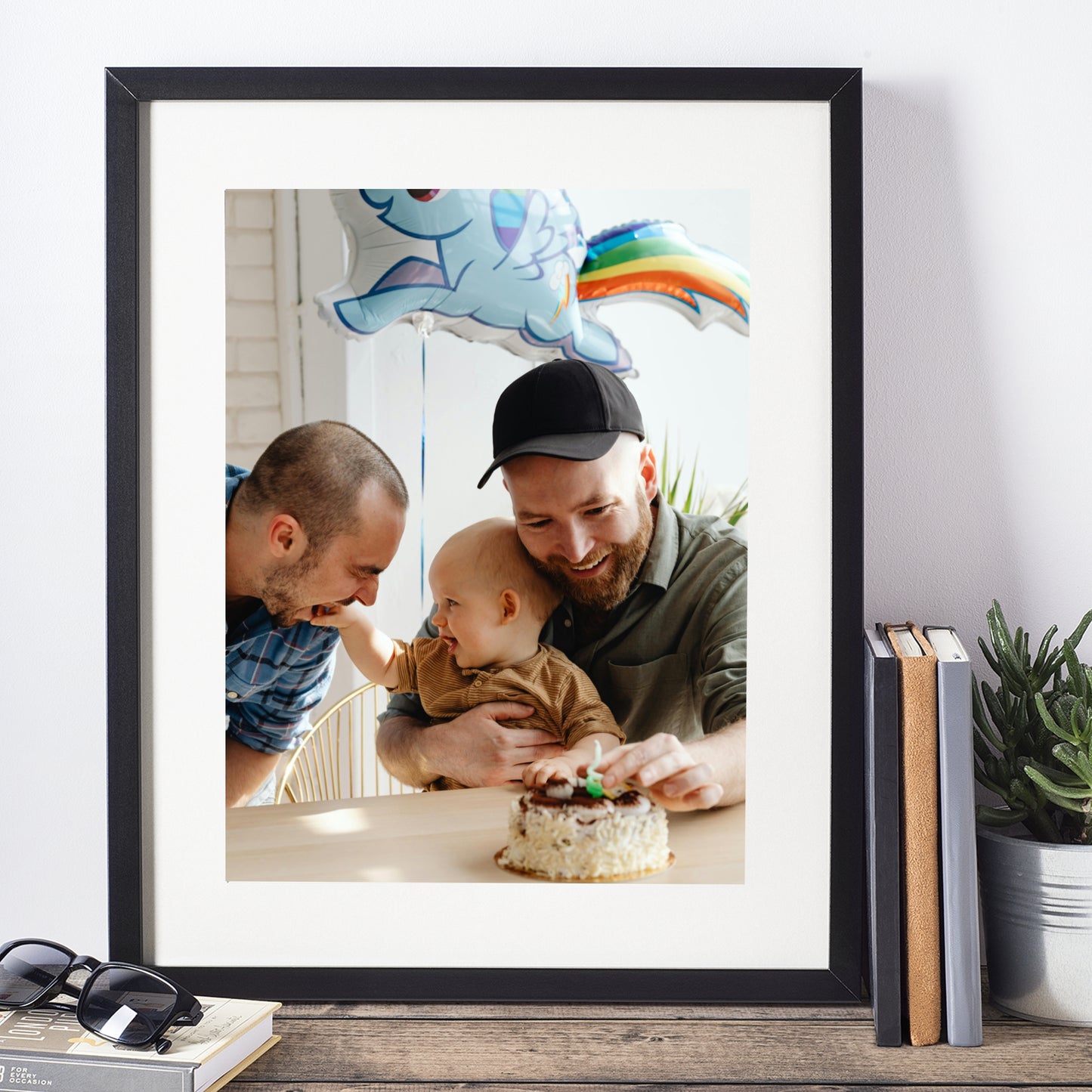 Kids interactive photo print birthday with parents