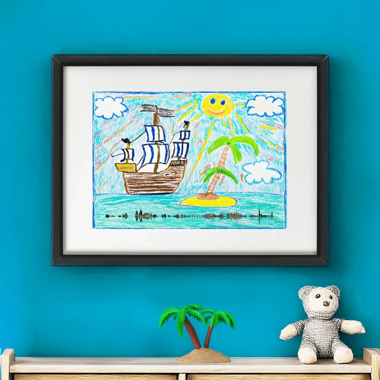 Kids art pirate soundwave print