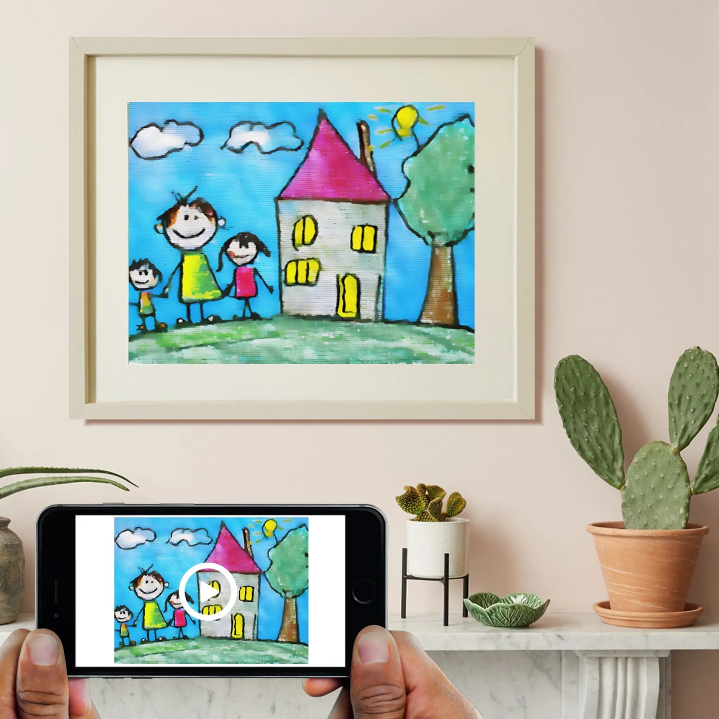 Kids art house interactive print